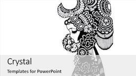  Presentation with chinese traditional - Slides with chinese traditional folk art paper background and a light gray colored foreground