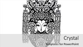  Presentation with chinese traditional - Colorful theme enhanced with chinese traditional folk art paper backdrop and a light gray colored foreground