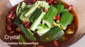  Presentation with chinese food - Colorful presentation theme enhanced with chinese traditional food backdrop and a tawny brown colored foreground