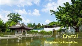  Presentation with civilization - PPT theme having chinese traditional garden background and a  colored foreground