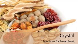  Presentation with chinese traditional - Presentation consisting of chinese traditional herbs or medicine background and a coral colored foreground