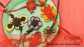  Presentation with chinese traditional - Colorful PPT theme enhanced with chinese traditional knots in a plate backdrop and a red colored foreground