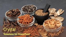  Presentation with plant based - Presentation theme enhanced with chinese-traditional-plant-based-medicine background and a tawny brown colored foreground