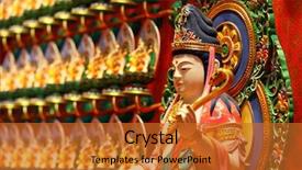  Presentation with chinese traditional - Amazing PPT theme having chinese traditional statue kuan yin backdrop and a red colored foreground