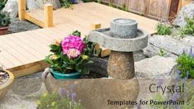  Presentation with chinese traditional - Beautiful slides featuring chinese-traditional-style-stone-mill backdrop and a coral colored foreground