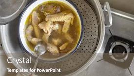  Presentation with herbal - Cool new slide deck with chinese-version-of-chicken-soup backdrop and a violet colored foreground