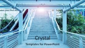  Presentation with modern chinese - Presentation theme featuring chinese wall - modern urban city architectural platform background and a light blue colored foreground