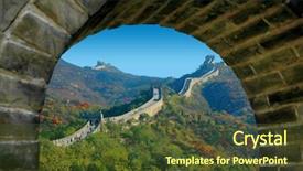  Presentation with brick wall - Audience pleasing theme consisting of chinese wall in autumn seen backdrop and a tawny brown colored foreground