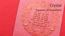  Presentation with wedding card - Audience pleasing slide set consisting of chinese wedding invitation card backdrop and a coral colored foreground