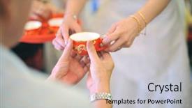  Presentation with elders - Theme enhanced with chinese wedding tea ceremony serving background and a light gray colored foreground