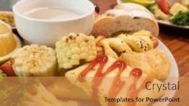  Presentation with fusion - Slide deck enhanced with chinese-western-fusion-breakfast-plate background and a gold colored foreground