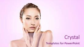  Presentation with indian woman face beauty - Audience pleasing slide deck consisting of chinese woman - asian beauty face closeup portrait backdrop and a pink colored foreground