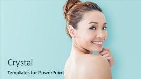  Presentation with beauty - Presentation design featuring chinese woman - asian beauty face closeup portrait background and a  colored foreground