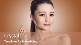  Presentation with indian woman face beauty - Cool new PPT theme with chinese woman - asian beauty face closeup portrait backdrop and a  colored foreground