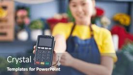  Presentation with data - Presentation enhanced with chinese-woman-florist-holding-data background and a ocean colored foreground