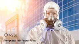  Presentation with hazmat - Theme having chinese-woman-wearing-hazmat-suit background and a lemonade colored foreground