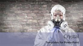  Presentation with hazmat - Audience pleasing PPT layouts consisting of chinese-woman-wearing-hazmat-suit backdrop and a light blue colored foreground