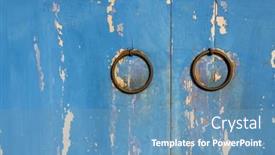  Presentation with chinese - Slides with chinese-wooden-door-entrance background and a teal colored foreground