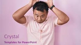  Presentation with bunny - Presentation design featuring chinese-young-man-standing-over background and a lemonade colored foreground