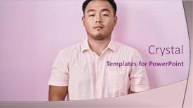  Presentation with pink simple - Presentation theme consisting of chinese-young-man-standing-over background and a lemonade colored foreground