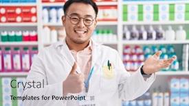  Presentation with hand palm - Theme featuring chinese-young-man-working background and a light gray colored foreground