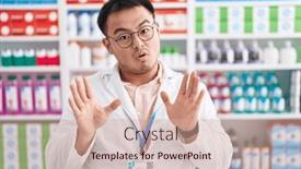  Presentation with forbidden - Slides with chinese-young-man-working background and a coral colored foreground