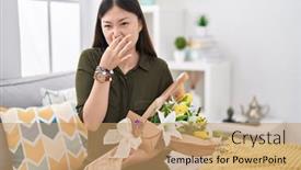  Presentation with bad breath - Presentation having chinese-young-woman-holding-bouquet background and a  colored foreground
