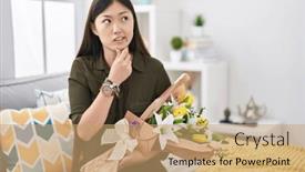  Presentation with hand holding flowers - 