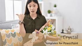  Presentation with hand holding flowers - 