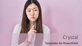  Presentation with puffing - Presentation featuring chinese-young-woman-holding-pencil background and a lemonade colored foreground