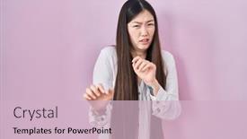  Presentation with chinese - Presentation design having chinese-young-woman-standing-over background and a lemonade colored foreground