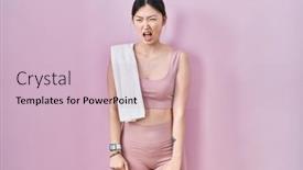  Presentation with sportswear - Presentation theme with chinese-young-woman-wearing-sportswear background and a lemonade colored foreground