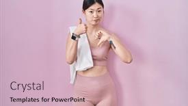  Presentation with conflict - PPT layouts featuring chinese-young-woman-wearing-sportswear background and a soft green colored foreground
