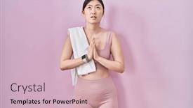  Presentation with medicina tradicional chinesa chinese herb - PPT layouts featuring chinese-young-woman-wearing-sportswear and a soft green colored foreground