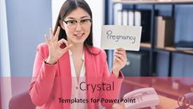  Presentation with pregnancy - Presentation having chinese-young-woman-working background and a coral colored foreground