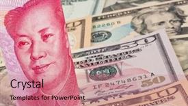  Presentation with banknotes - Cool new presentation theme with chinese yuan banknotes and u backdrop and a coral colored foreground