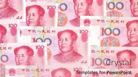  Presentation with chinese chinese - Presentation design having chinese yuan renminbi banknotes close-up background and a lemonade colored foreground