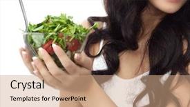  Presentation with asian - Theme consisting of chinesse food - portrait of attractive asian smiling background and a coral colored foreground