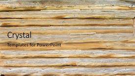  Presentation with log cabin - Slide deck having chinken - background texture pattern log built background and a coral colored foreground