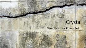  Presentation with cracked wall - Presentation design having chinken - badly cracked garden wall background and a  colored foreground