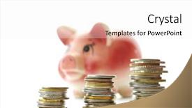  Presentation with banking bank vault door - Theme featuring chinken - piggy bank with coins background and a white colored foreground