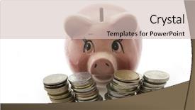  Presentation with pink white - Cool new presentation with chinken - pink piggy bank isolated backdrop and a  colored foreground