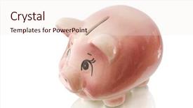  Presentation with pink white - Audience pleasing presentation consisting of chinken - pink piggy bank isolated backdrop and a sky blue colored foreground