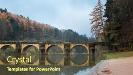  Presentation with region - PPT layouts enhanced with chiny-bridge-over-the-river background and a tawny brown colored foreground