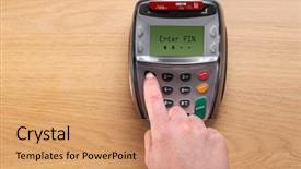  Presentation with credit card - Cool new slides with chip and pin credit card backdrop and a coral colored foreground