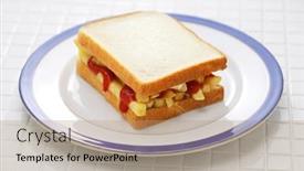  Presentation with chip - PPT theme having chip-butty-french-fry-sandwich background and a coral colored foreground