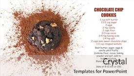  Presentation with chocolate chip - Cool new slides with chip cookie on cocoa powder backdrop and a soft green colored foreground