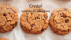  Presentation with coffee shop - Colorful PPT layouts enhanced with chip cookies in coffee shop backdrop and a  colored foreground