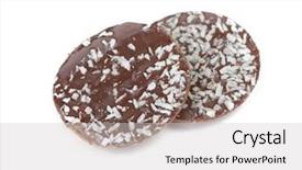  Presentation with chocolate chip cookies - Cool new presentation theme with chip cookies with coconut flakes backdrop and a light gray colored foreground