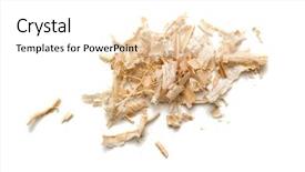  Presentation with tablets wood table tablet white - Colorful slides enhanced with chip design - wood shavings sawdust on white backdrop and a white colored foreground